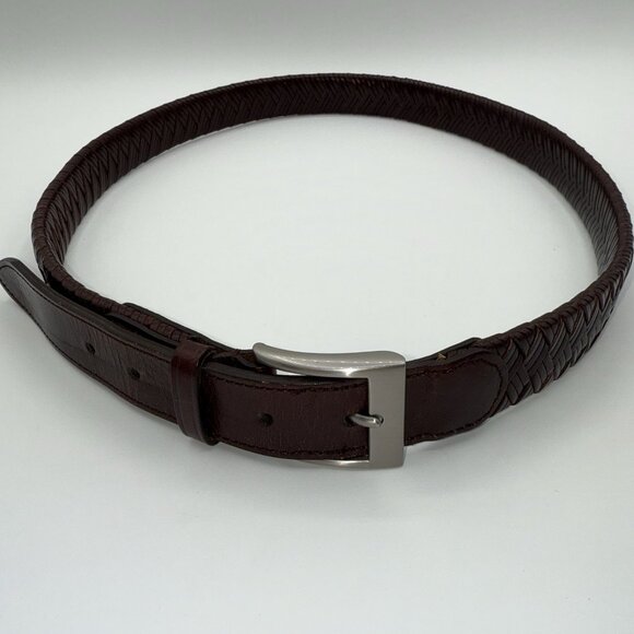 Columbia Sportswear Vegetable Tanned Bond Leather WovenBrown Belt Men's Size 38 - Picture 3 of 7
